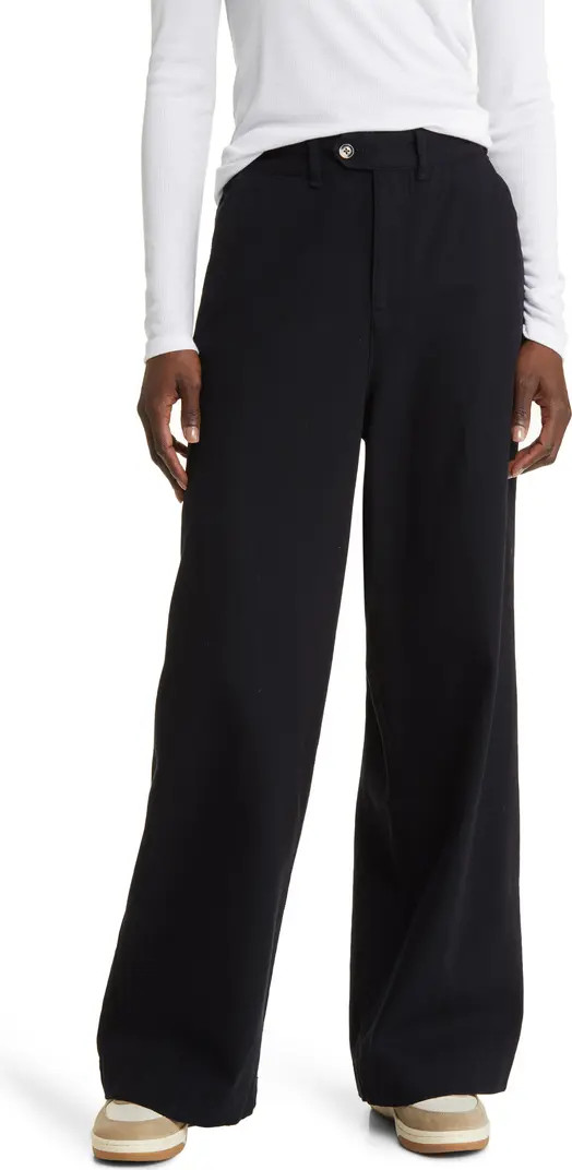 Wide Leg Cotton Twill Trousers | Nordstrom
