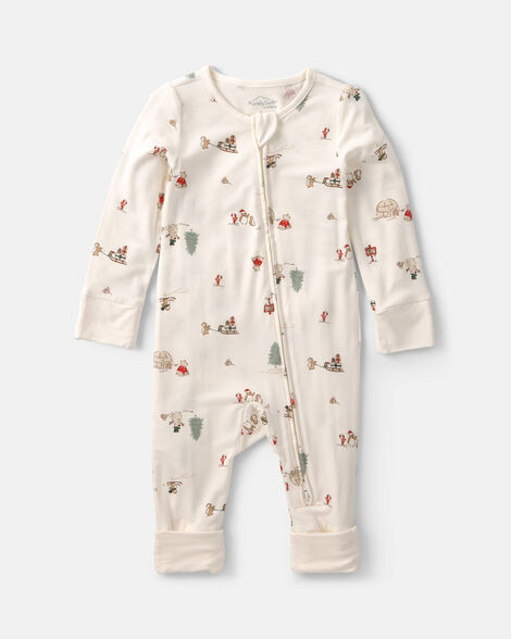Baby North Pole PurelySoft\u2122 2-Way Zip Sleep & Play Pajamas - Cream | Carter's | Carter's Inc