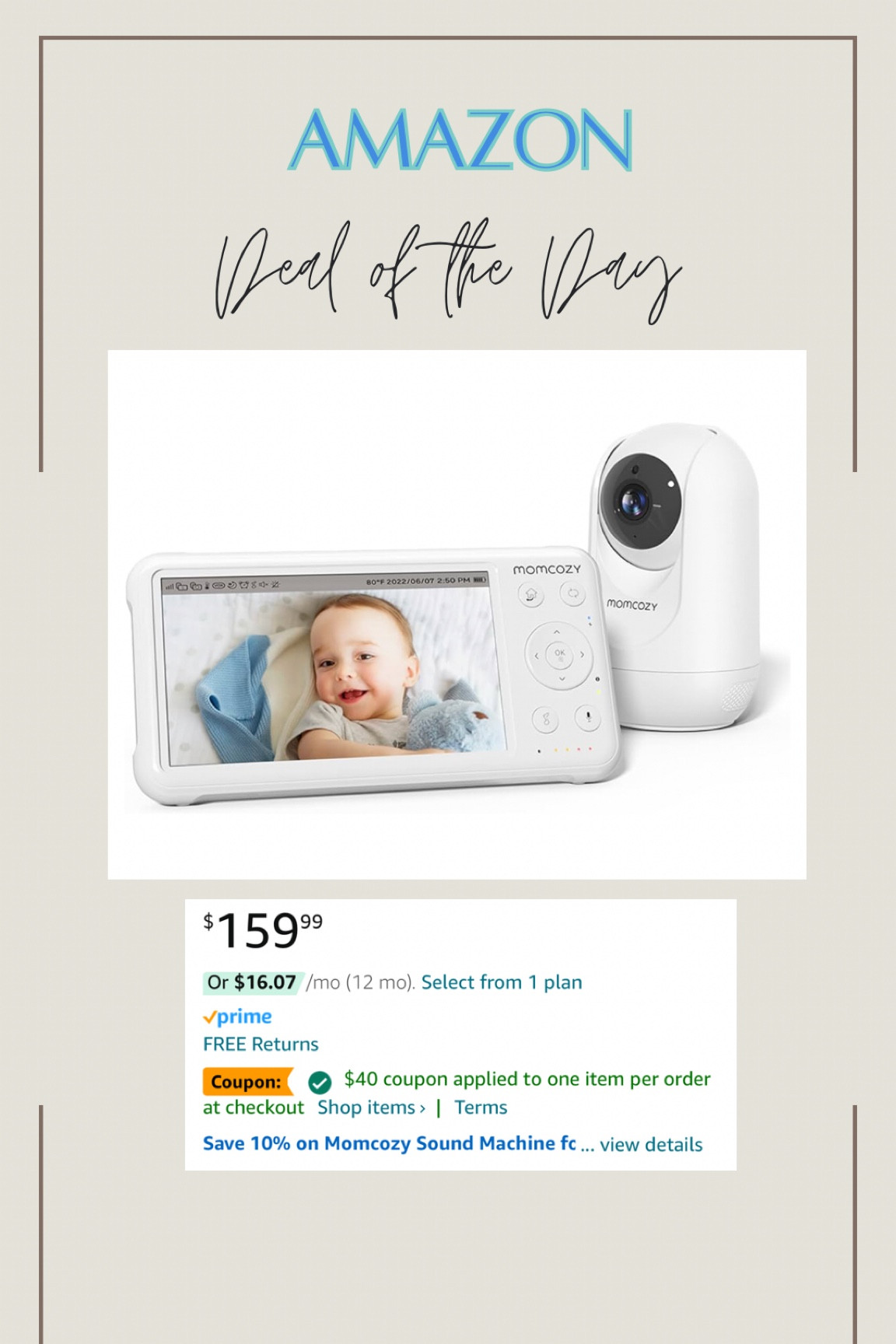 Great deal on a baby monitor! Use code 

8YXAFFIL

#LTKsalealert #LTKbaby #LTKhome