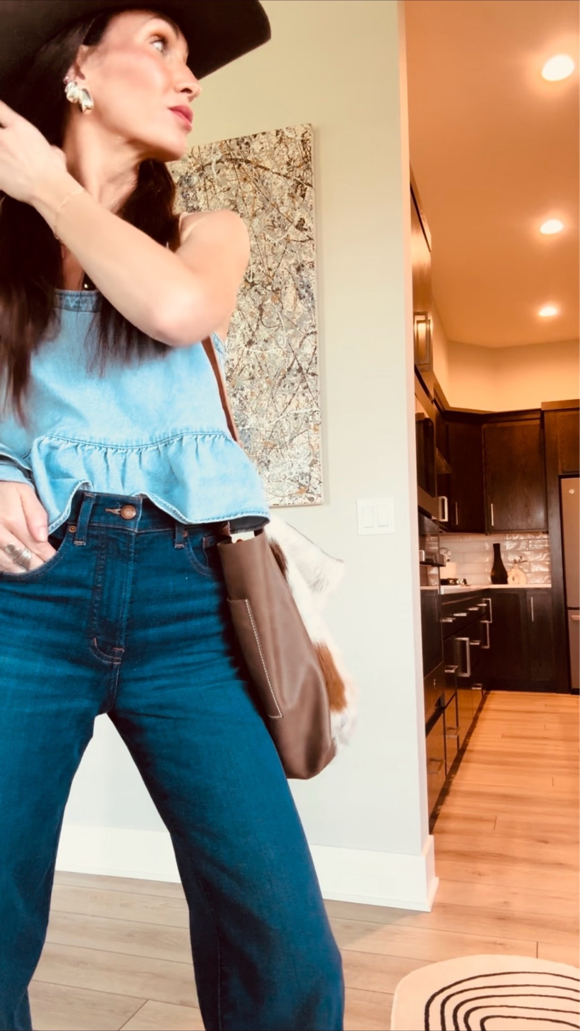 Western Luxe Denim 

Quiet luxury but make it western.
Structured denim, oversized hat energy, and a bag that looks better the more lived-in it gets. Linking the details because this outfit felt expensive in the best way.

#LTKxMadewell #LTKootd #LTKOver40