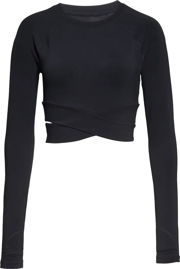 Perform Crossband Long Sleeve Crop Top | Nordstrom