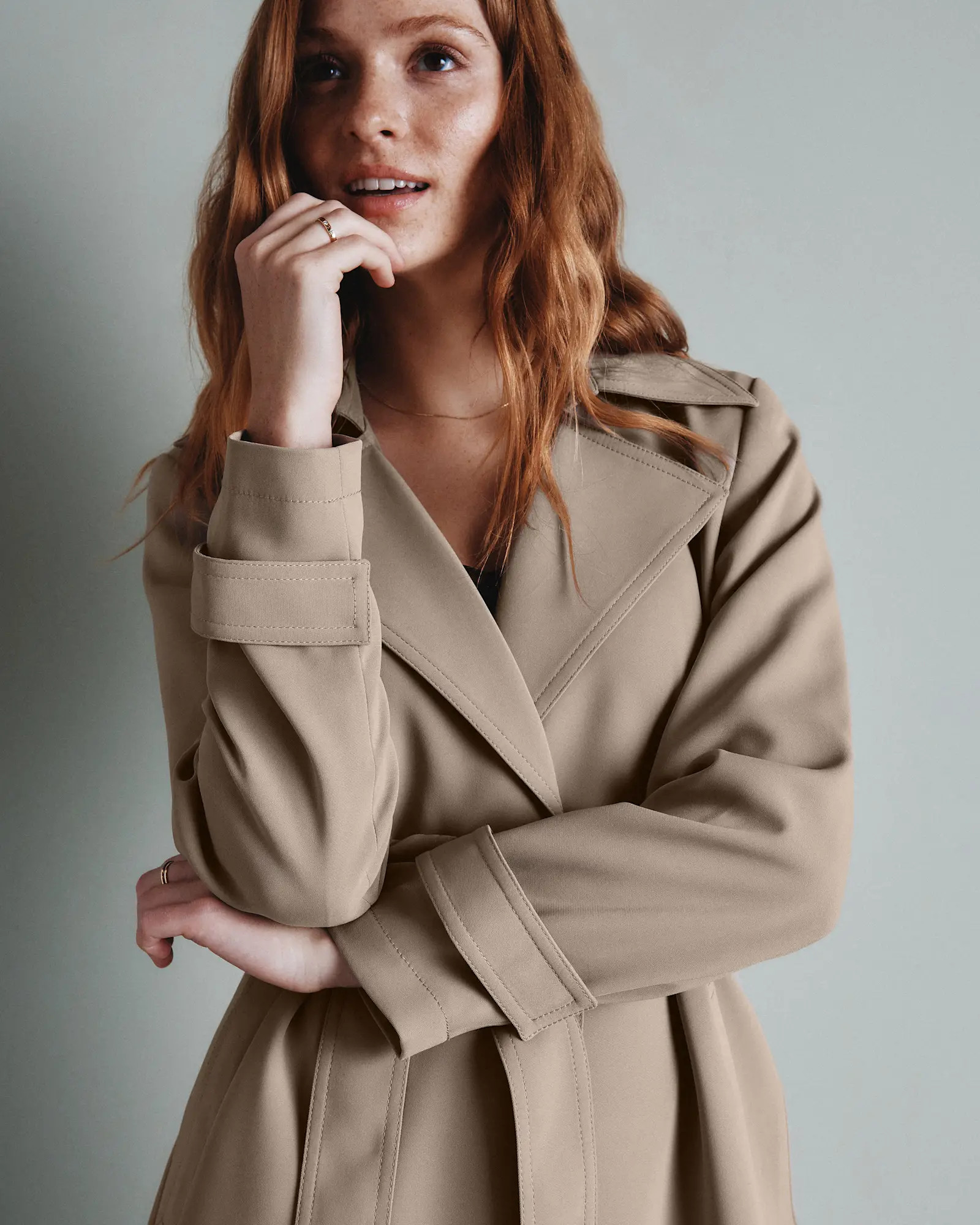 Stretch Crepe Trench Coat in Morel | Quince