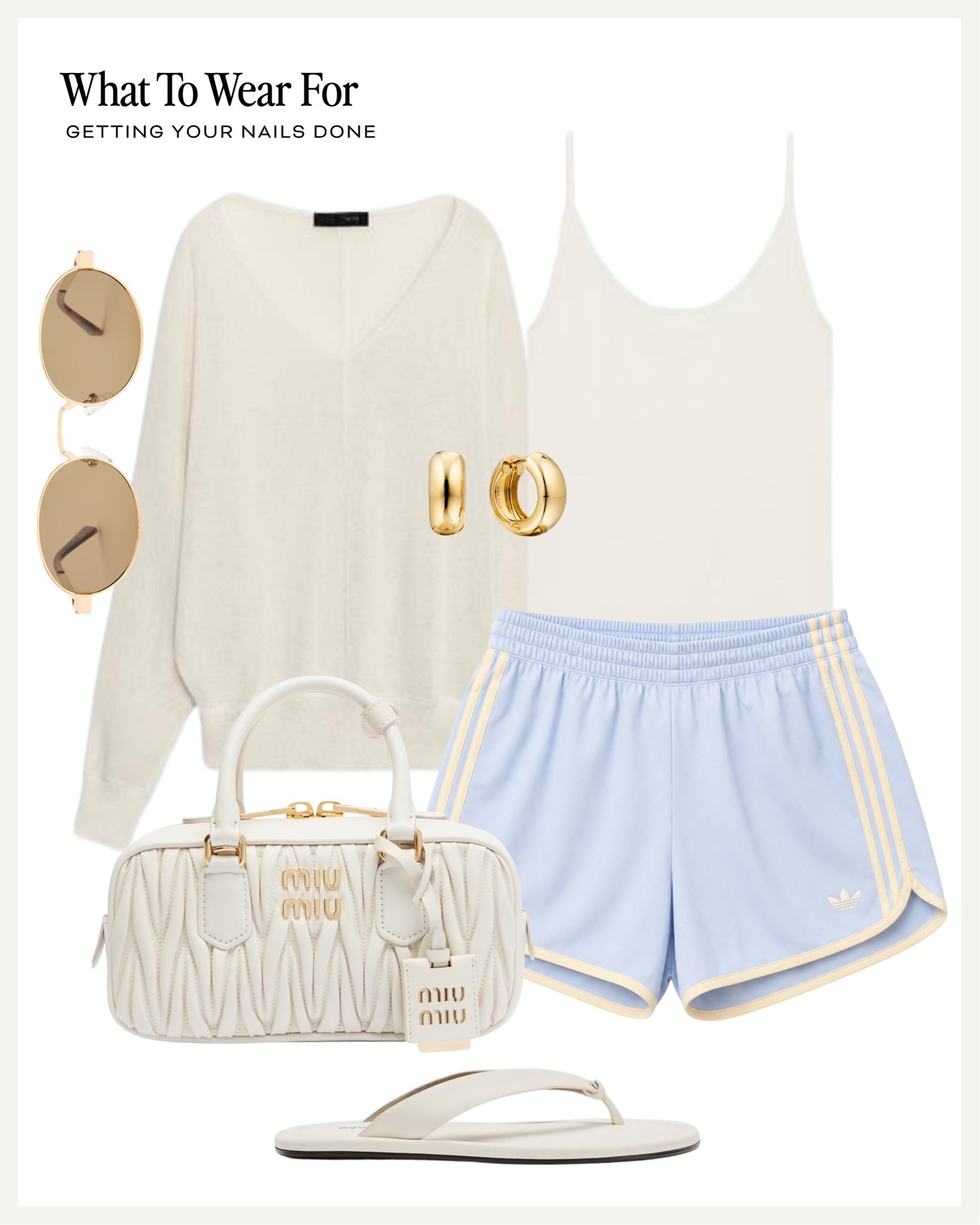 Sporty shorts outfit ideas 💡 

Adidas shorts, zara white knit, transitional style, easy outfits, running errands, sandals

#LTKsummer