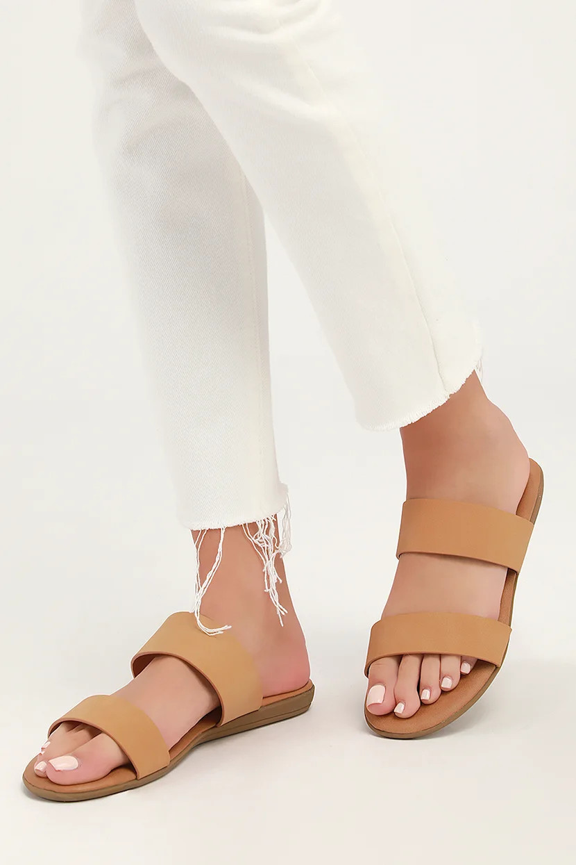 Oona Natural Slide Sandals | Lulus (US)