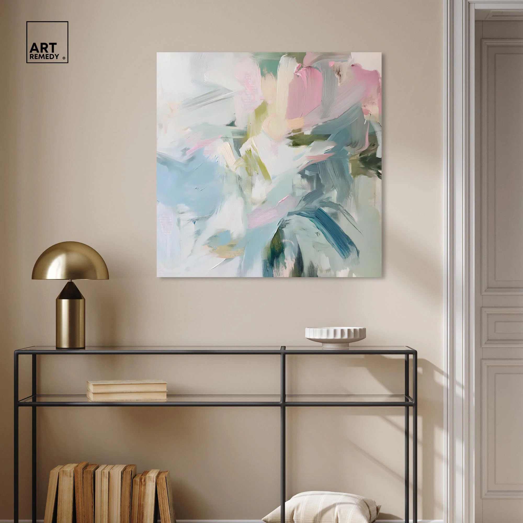 Elegant Green Abstract Canvas Modern Colorful Art by Art Remedy | Wayfair North America