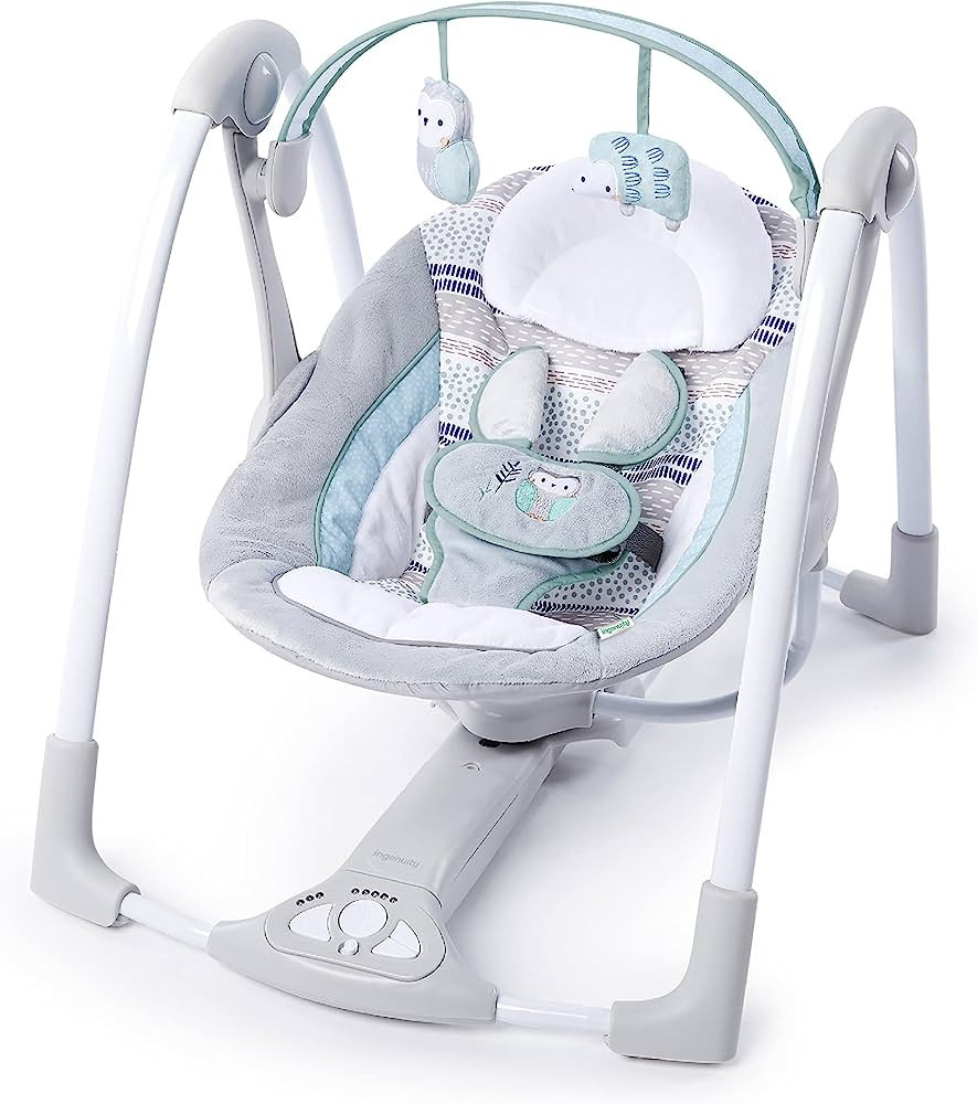 Ingenuity Compact Lightweight Portable Baby Swing with Music, Nature Sounds and Battery-Saving Te... | Amazon (US)