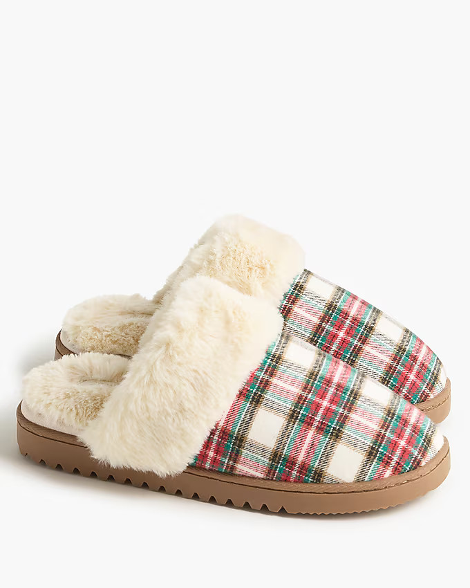 Tartan scuff slippers | J.Crew Factory