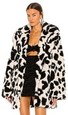 Click for more info about DUNDAS x REVOLVE Grace Faux Fur Coat in Monochrome Leopard from Revolve.com