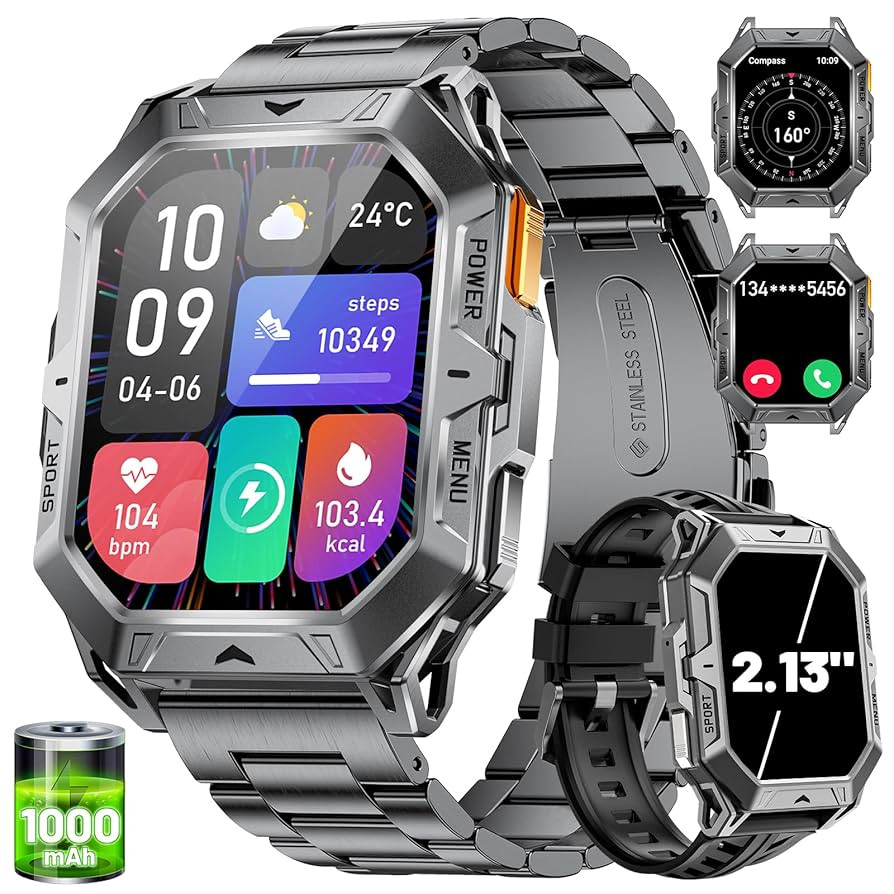 LIGE Smart Watches for Men with 100+Day Standbytime(1000mAh, Smart Watch with 2.13" AMOLED, Make/... | Amazon (US)