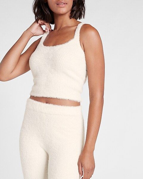 Fuzzy Fur Cropped Sweater Tank | Express