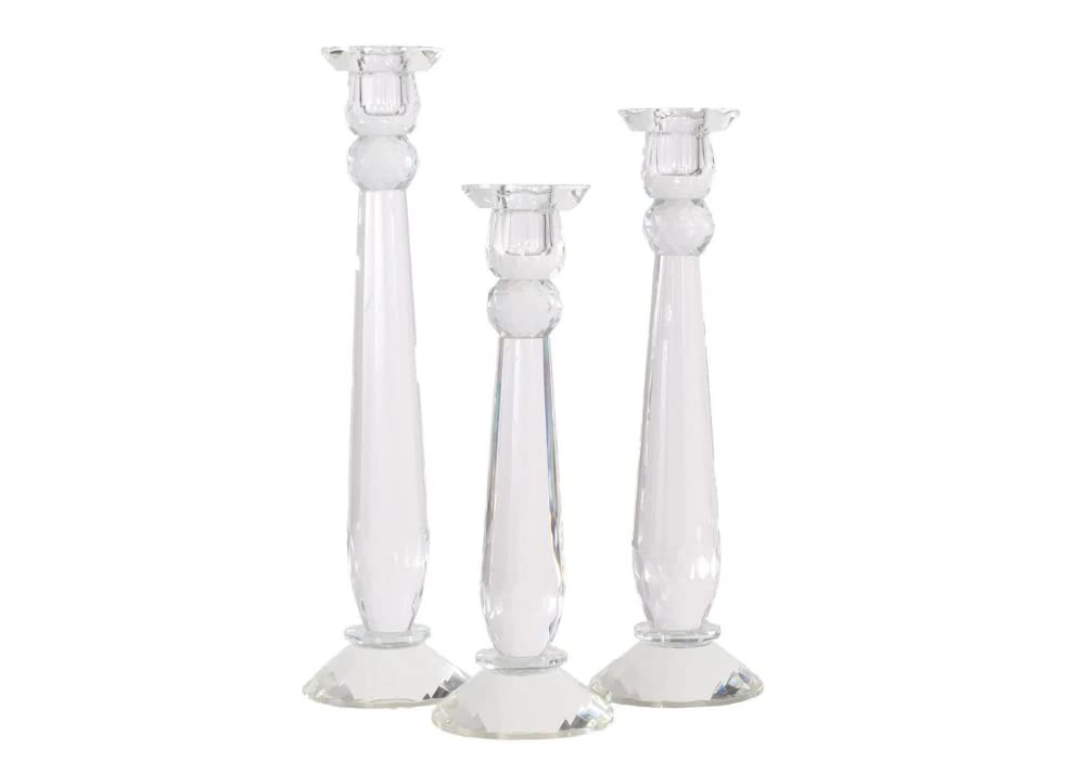 Crystal Candlesticks — by Alice Lane Home Collection — Set of 3 — Decorative Candle Holders... | Amazon (US)