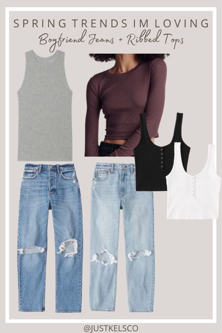 spring trends i’m loving // boyfriend/dad/mom jeans + ribbed tops 

#LTKstyletip #LTKsalealert #LTKSeasonal