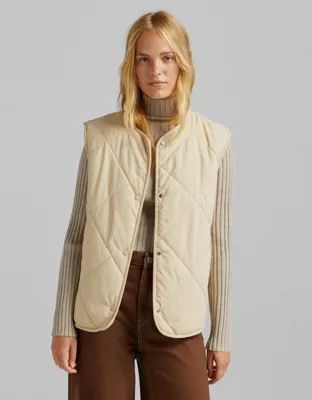 Bershka quilted vest in ecru | ASOS (Global)