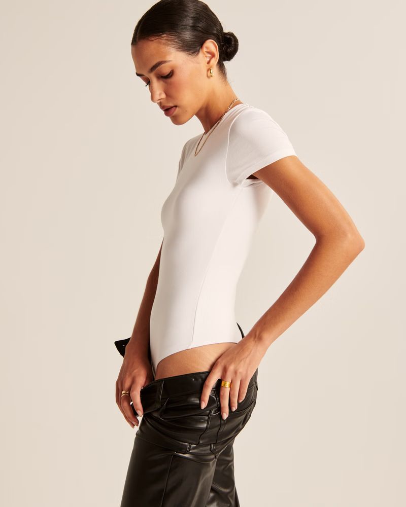 Short-Sleeve Cotton Seamless Fabric Crew Bodysuit | Abercrombie & Fitch (US)