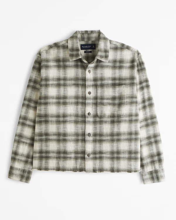 Men's Cropped Flannel | Men's Tops | Abercrombie.com | Abercrombie & Fitch (US)