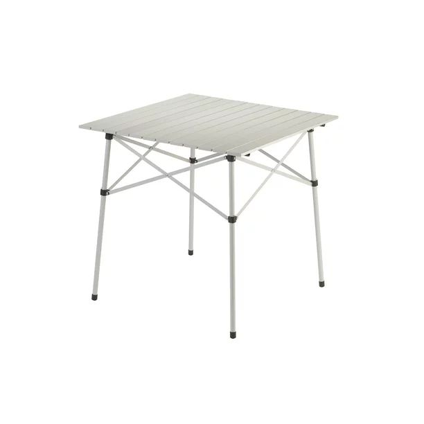 Coleman Compact 27.6" W x 27.6" L Roll-Top Aluminum Adult Camping Table, Silver | Walmart (US)