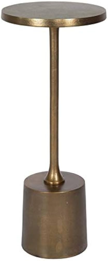 Bowery Hill Traditional Aluminum Drink Table in Antique Gold | Amazon (US)