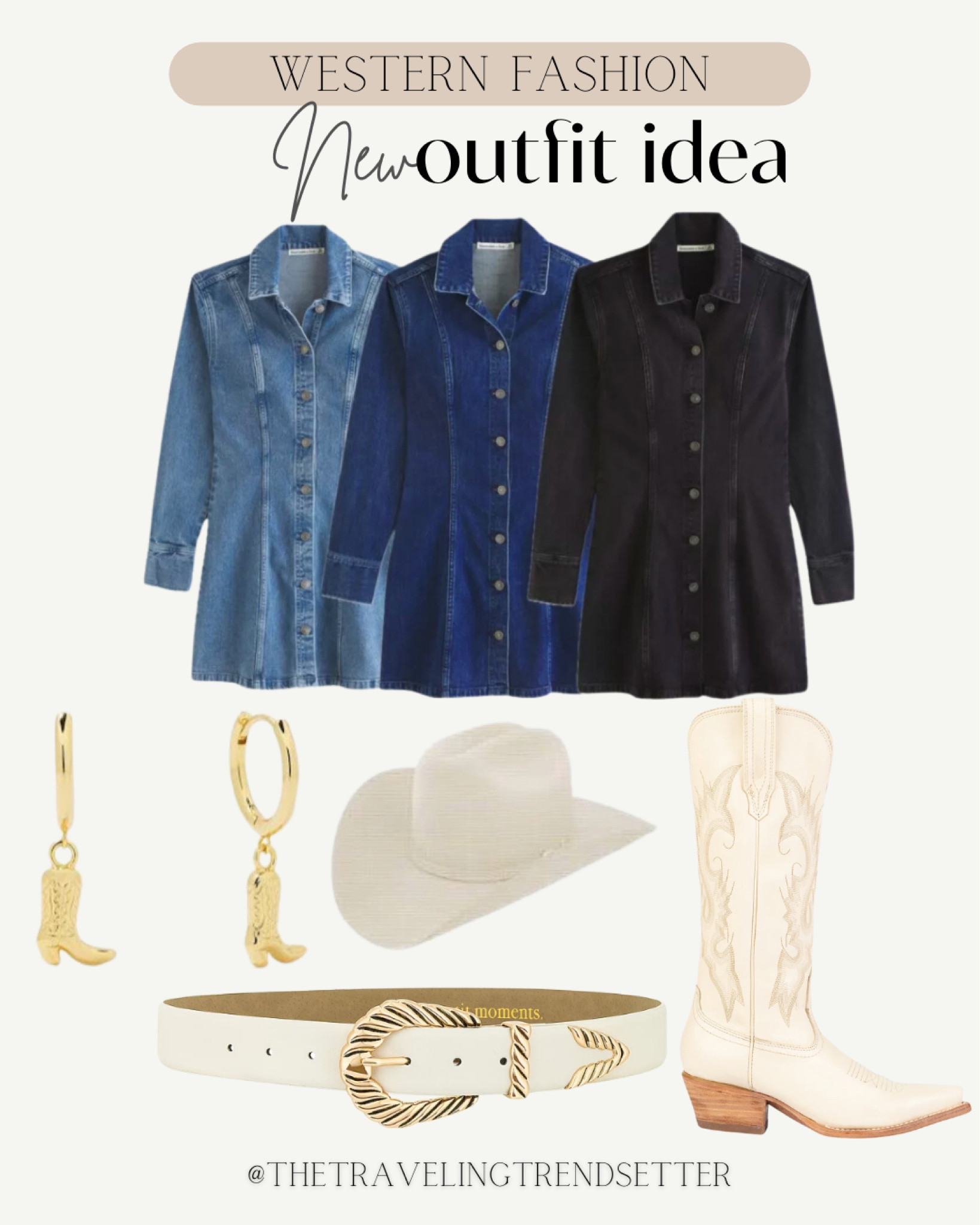 Denim dress, rodeo outfit, Abercrombie, Abercrombie, fines, cowgirl, hat, cowboy hat, cowgirl, boots, cowboy boots, belt, western earrings, rodeo outfit, concert outfit, music festival, Nashville

#LTKfindsunder100 #LTKstyletip #LTKfindsunder50