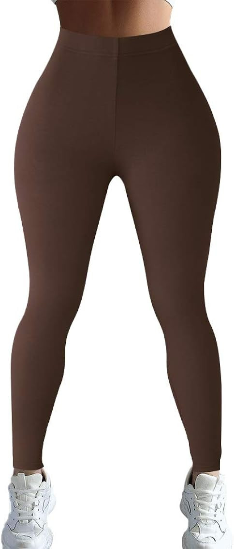 Nova In Sky Women's Leggings High Waisted Yoga Pants for Women Brown Cozy Seamless Tights Winter ... | Amazon (US)