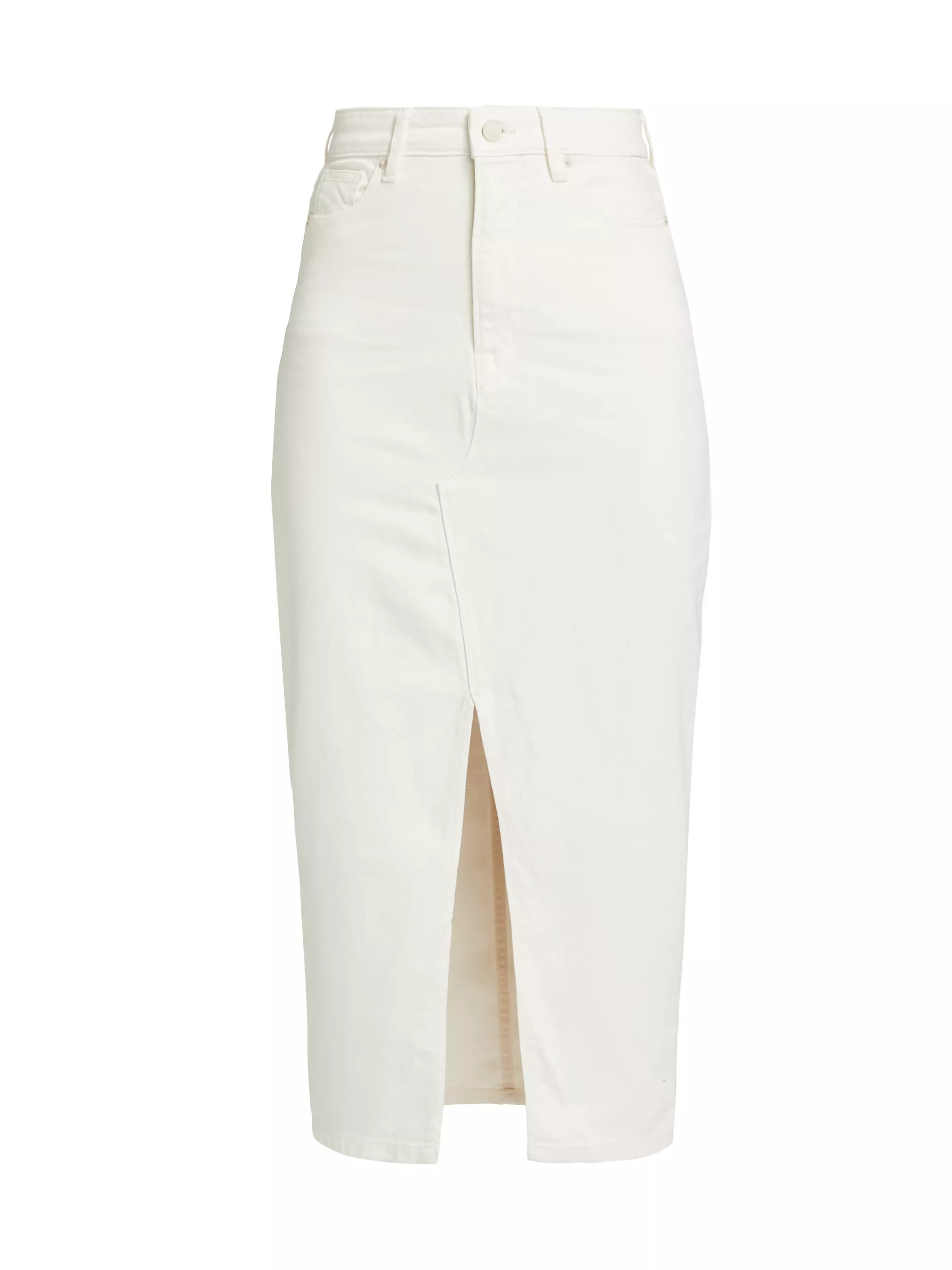 Slit-Front Denim Midi-Skirt | Saks Fifth Avenue
