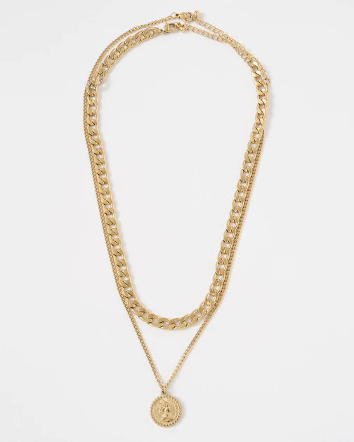Francisco Coin Chain Layer Necklace - Gold - SALE | VICI