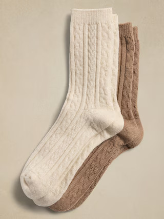 Cable Cozy Socks (2 Pack) | Banana Republic Factory