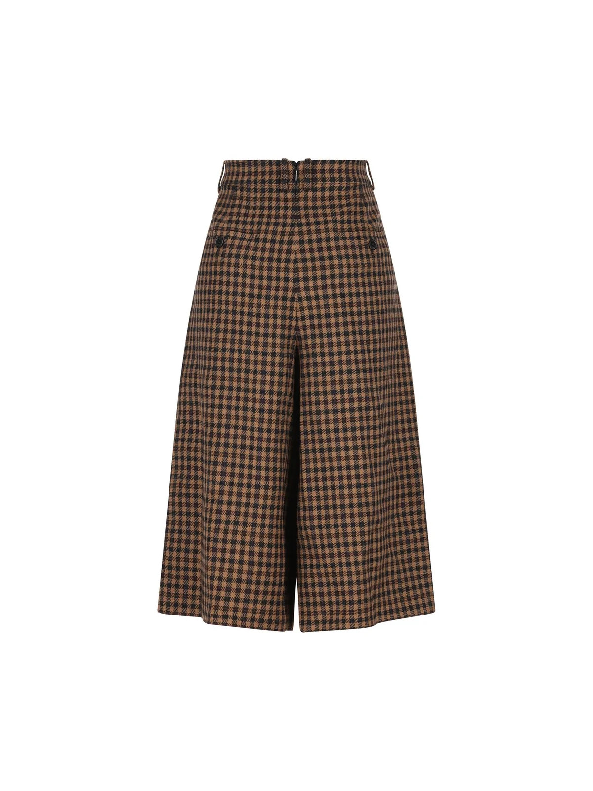 Saint Laurent Checked Mid-Rise Culottes | Cettire Global