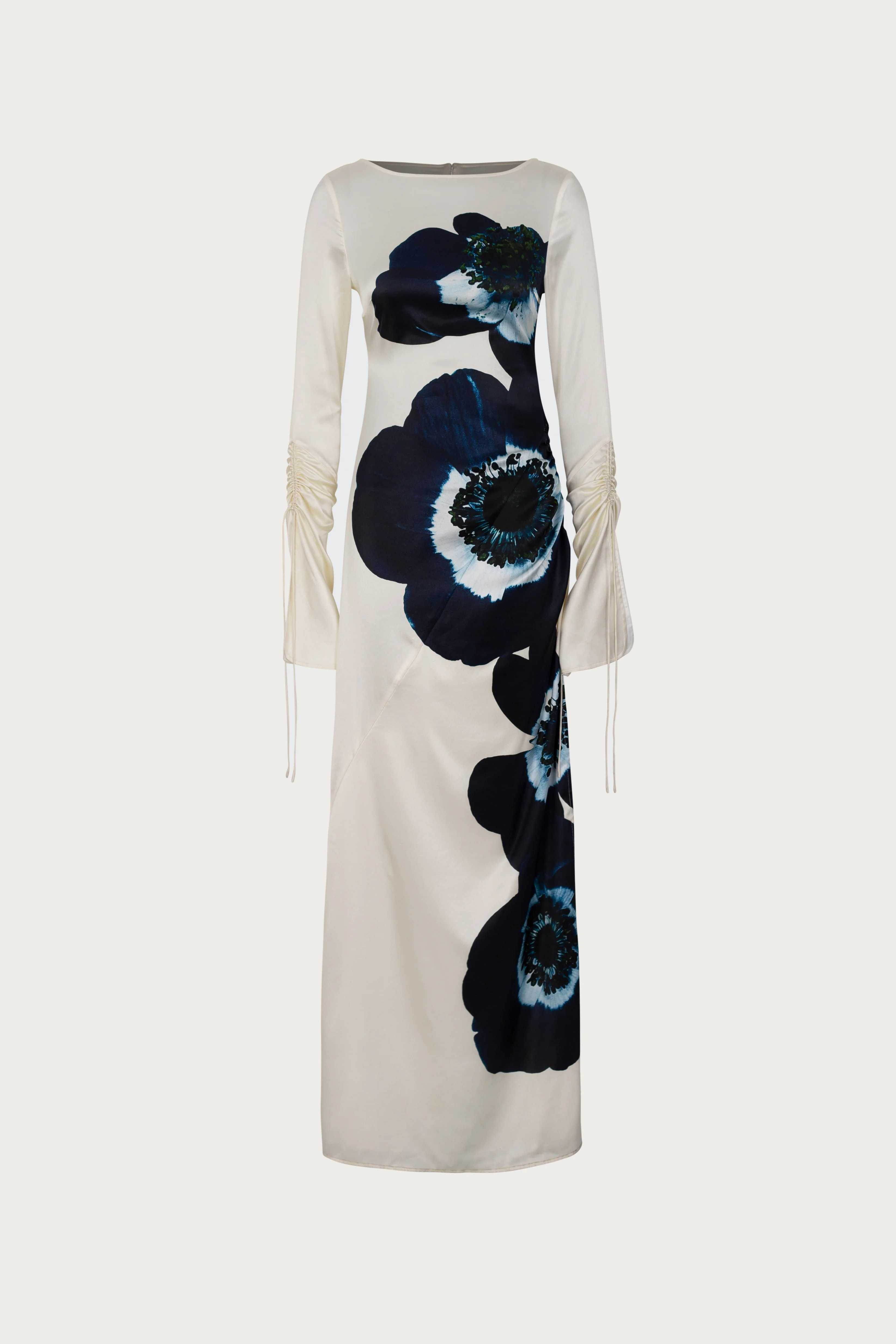 Silk Floral Gown (Cream/Navy) | SAME