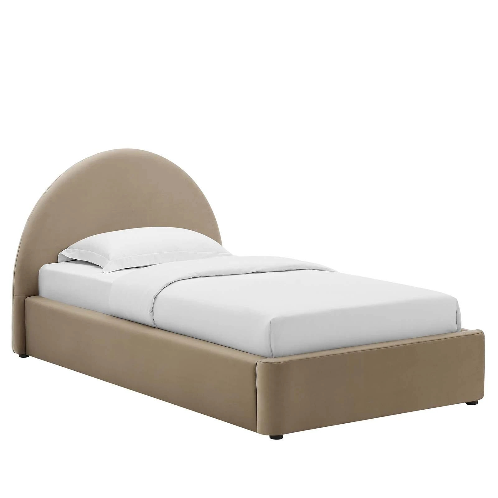 Resort Performance Velvet Arched Round Twin Platform Bed | Ashley | Ashley