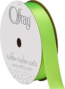 Berwick Offray 848836 5/8" Wide Single Face Satin Ribbon, Neon Green, 6 Yds | Amazon (US)