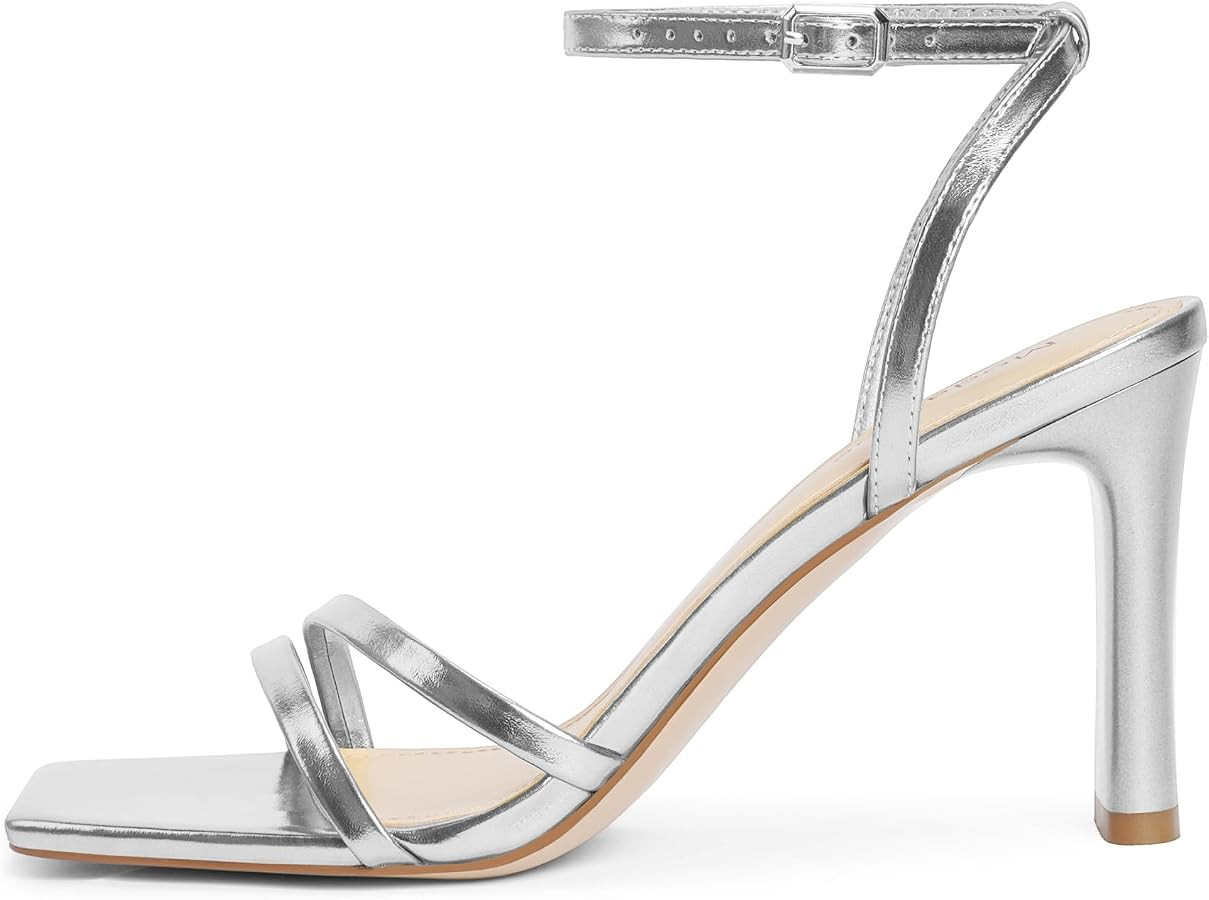 Modatope Womens Sandals Square Open Toe Chunky High Heels Strappy Ankle Strap Sandals Comfort Dre... | Amazon (US)