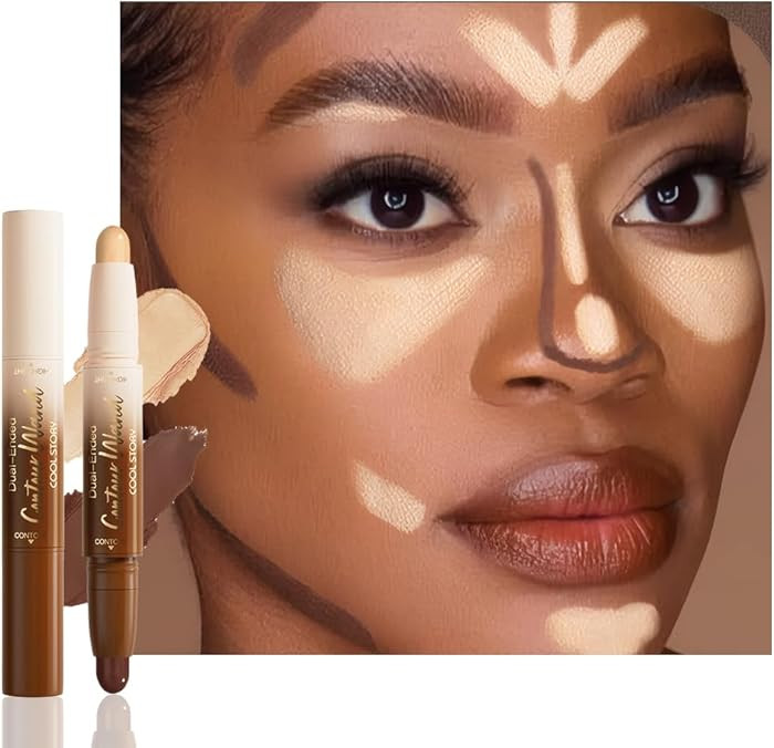 Barra de maquillaje doble punta 2 en 1 para contornear e iluminar en crema para cara y cuerpo –... | Amazon (US)