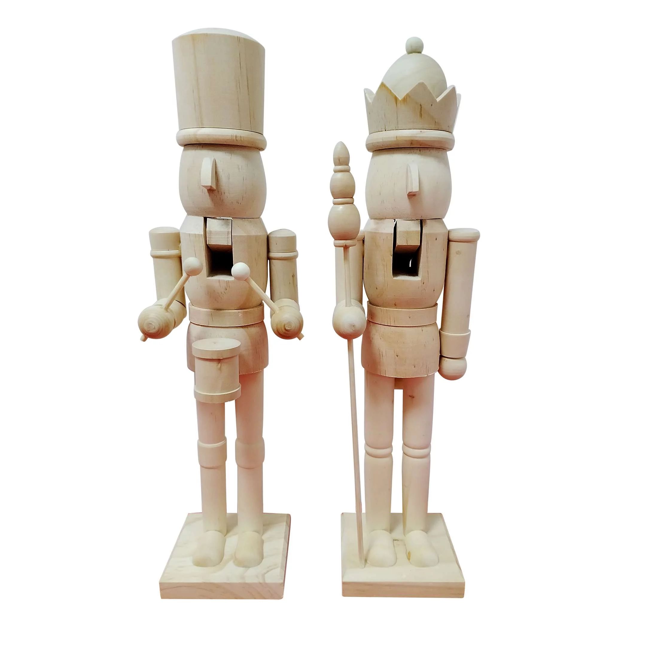 Christmas Wooden Beige Color Nutcracker Soldier, 2-Pieces, 15 in Height, by Holiday Time | Walmart (US)