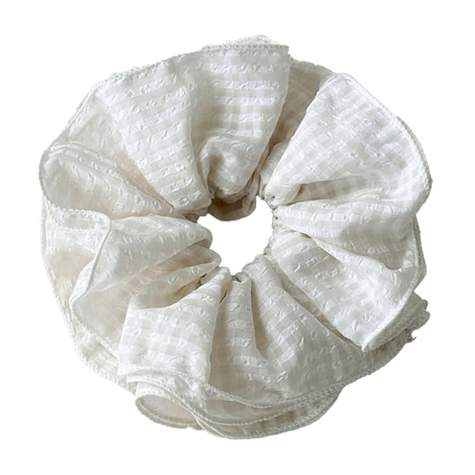 Amazon.com : Qigfucm 7.87 inch Oversized Chiffon Hair Scrunchies for Women Girls, Ruffle Layered ... | Amazon (US)
