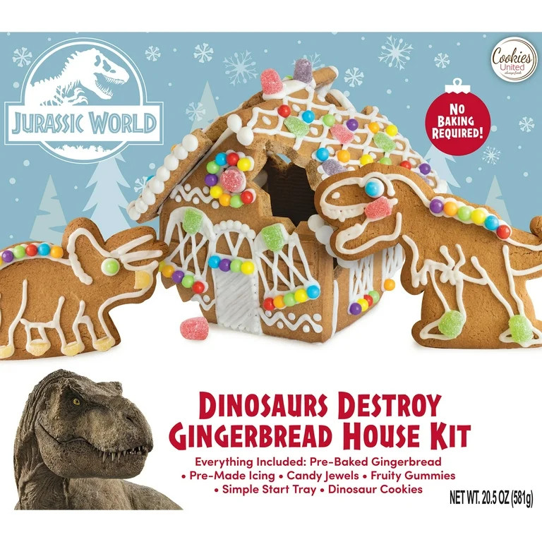 Jurassic World Dinosaur Gingerbread House Kit with Dinosaur Cookies, 20.5oz, Contains Wheat, Egg,... | Walmart (US)