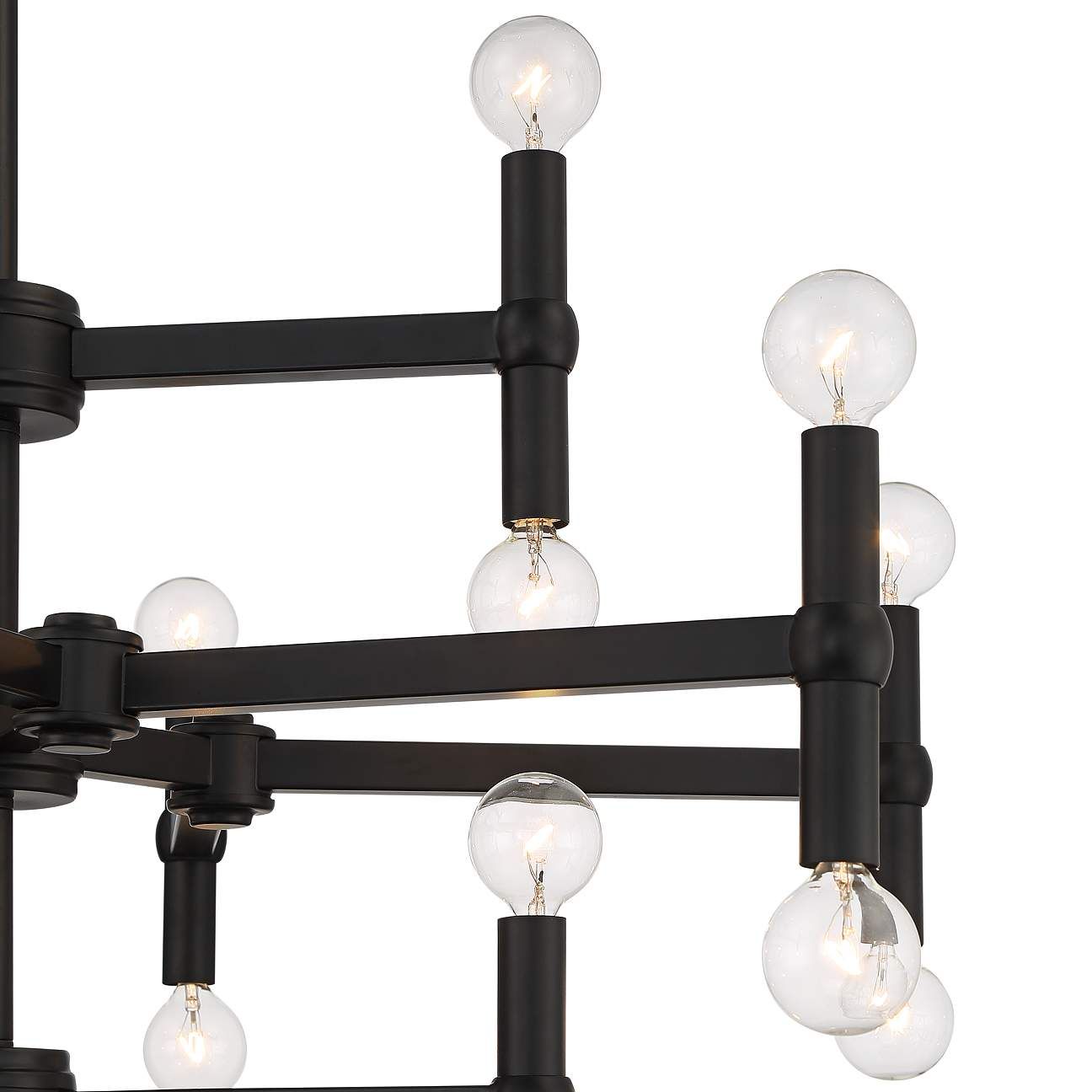 Marya 31 1/2" Wide Semi Gloss Black 24-Light Chandelier - #316D0 | Lamps Plus | Lamps Plus
