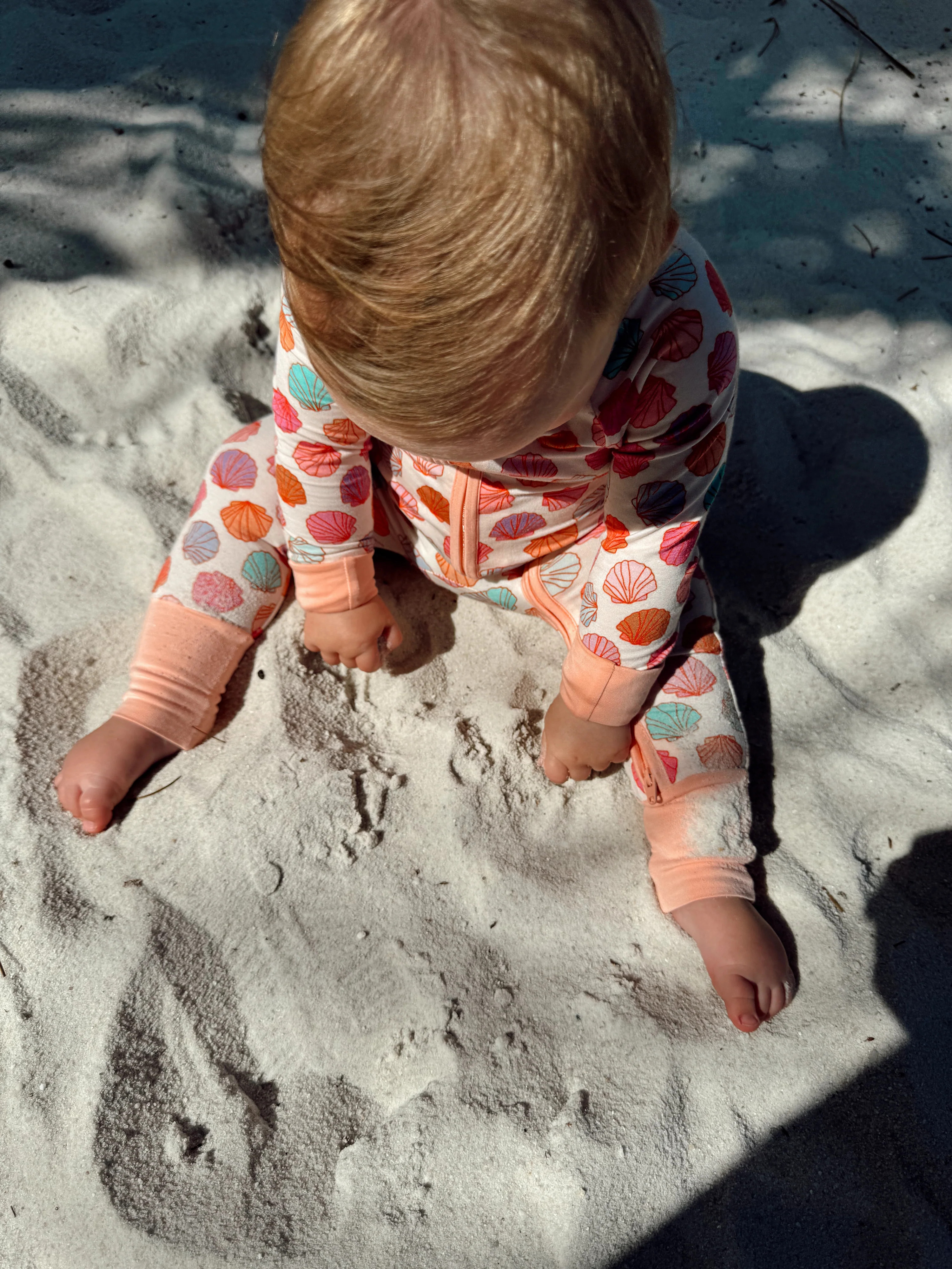 Multicolor Seashell Zipper Romper | In My Jammers