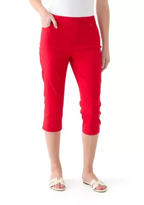Kim Rogers Women's Solid Capri Pants, Red, 12 | Belk