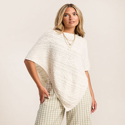 Cable Stitch Sweater Poncho | Buckle