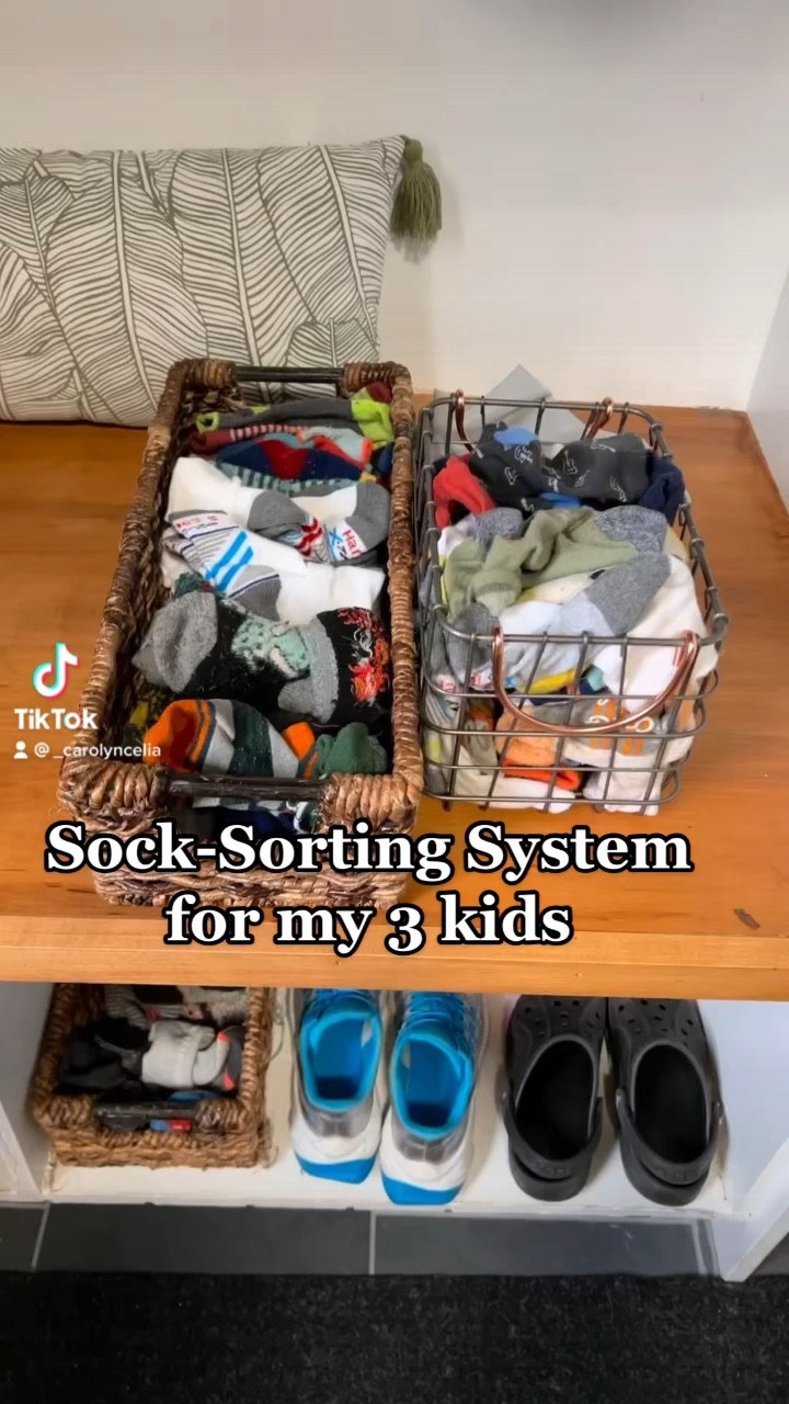 Sock system in the mudroom 🧦👟
This room is our drop/grab-n-go space. I keep all three boys’ socks with their shoes in their designated cubby to make it easier for them to find it while heading out. The dirty-sock basket also reduces the amount of lost socks! Here are some of the baskets used in this space 

#LTKfamily #LTKunder50