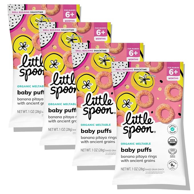 Little Spoon Banana Pitaya Meltable Baby Puffs, Organic Corn Quinoa Sorghum, No Rice, No Added Su... | Amazon (US)