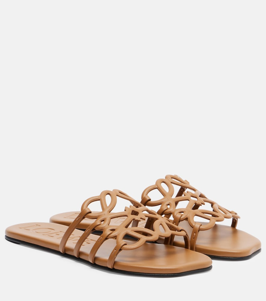 Loewe Paula's Ibiza Petal Anagram leather slides | Mytheresa (US/CA)