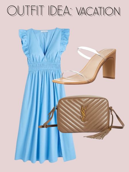 Blue maxi dress xxsp on sale vacation outfit clear heels ysl bag 

#LTKsalealert #LTKunder50 #LTKunder100