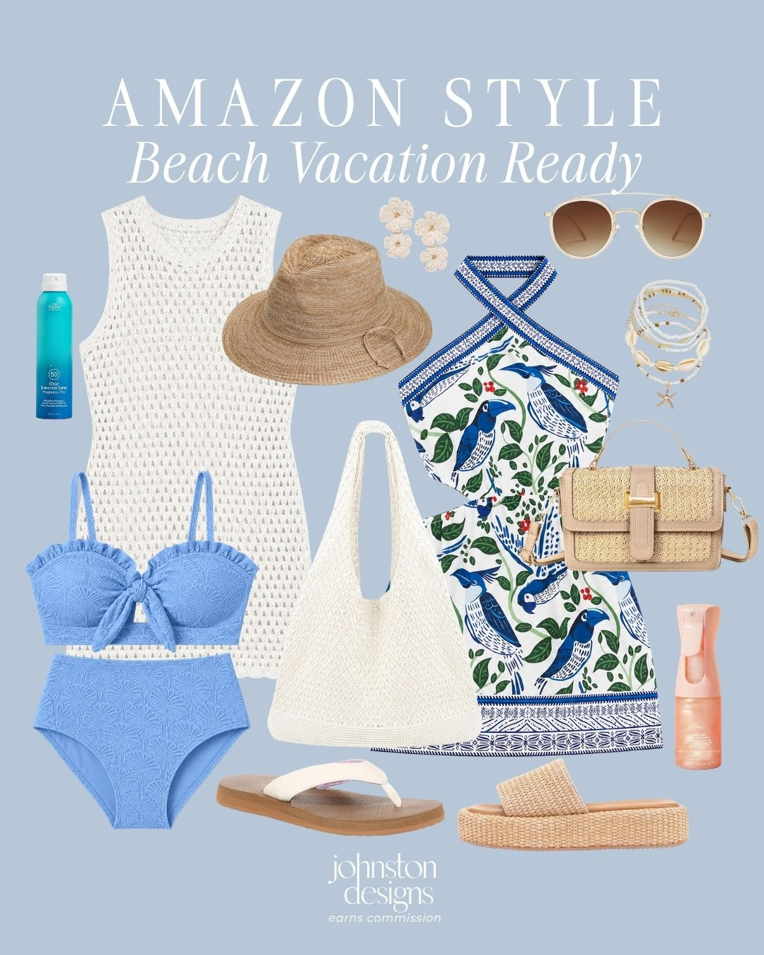 Beach trip pieces that feel cute, coastal, and packed-ready 🌊🤍 Love the blues, woven textures, and vacation accessories for a sunny getaway.

Amazon style, beach vacation, vacation outfits, swimsuit, crochet dress, resort wear, straw hat, woven bag, beach tote, summer sandals, cover up, blue swimsuit, coastal style, vacation finds, travel outfit, summer accessories, beachwear, sunglasses, shell jewelry, amazon fashion, warm weather style, pool day, tropical outfit, resort outfit 

 #LTKootd #LTKSwim #LTKTravel