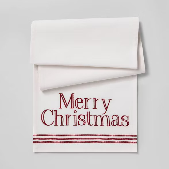 72" x 14" Cotton Merry Christmas Table Runner - Threshold™ | Target