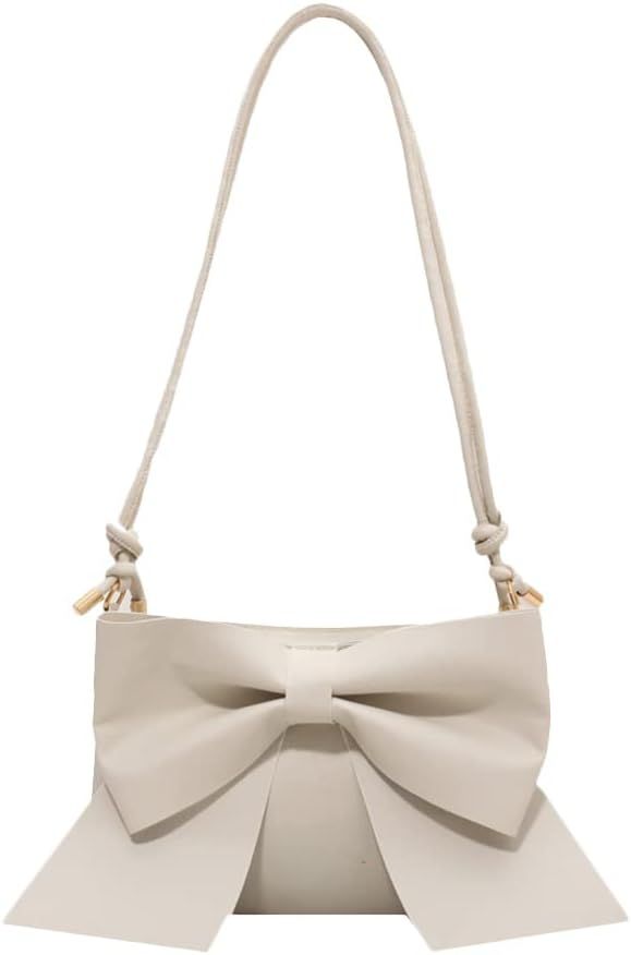 LUOZZY Bowknot Handbag Purse Cute Leather Mini Shoulder Bag Top-handle Totes Satchel Creative Gif... | Amazon (US)