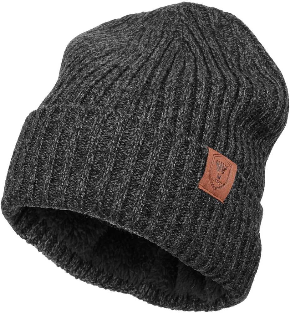 OZERO Knit Beanie Winter Hat, Thermal Thick Polar Fleece Snow Skull Cap for Men and Women | Amazon (US)