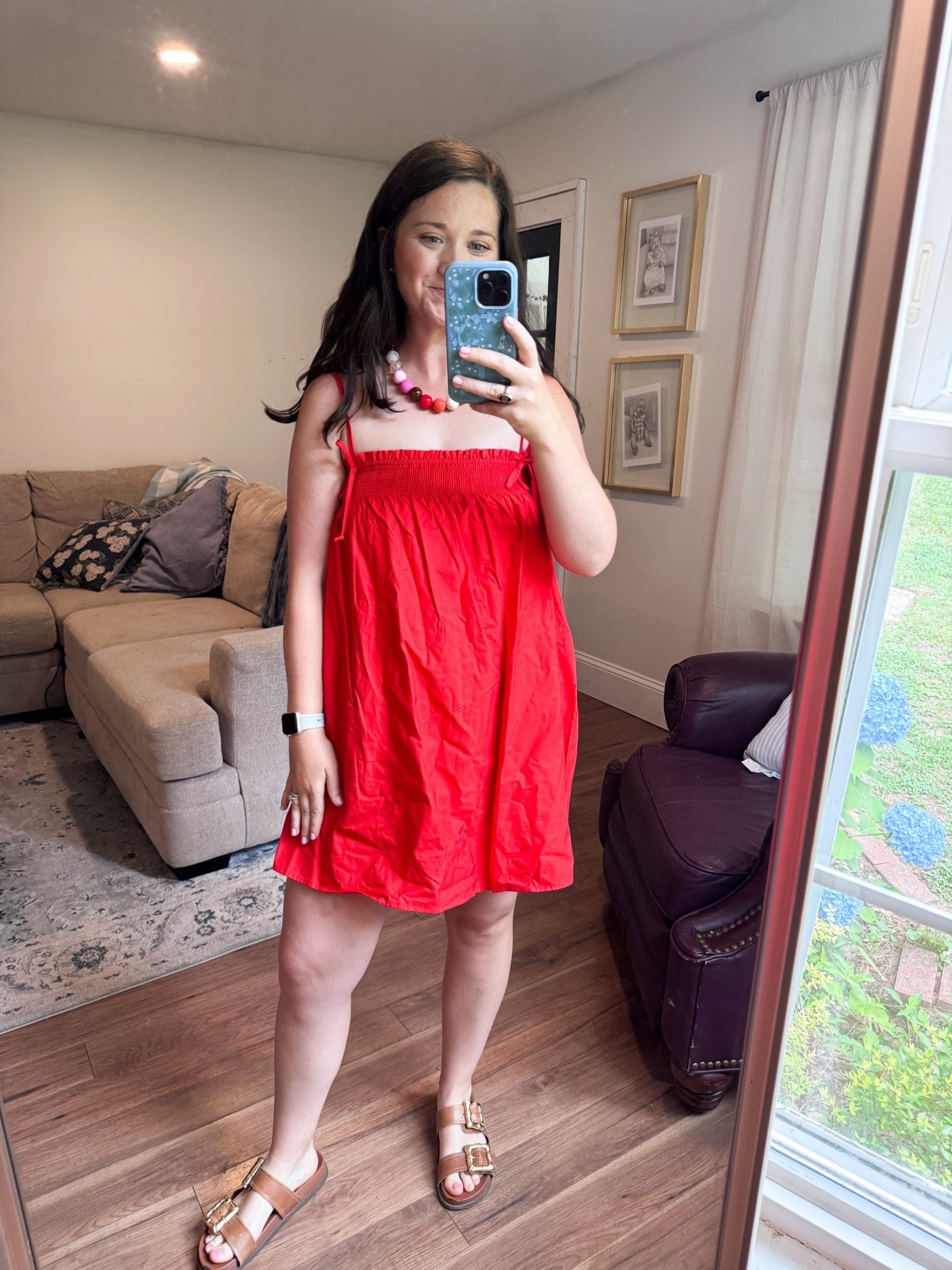 Red dress. 100% cotton dress. July 4th outfit