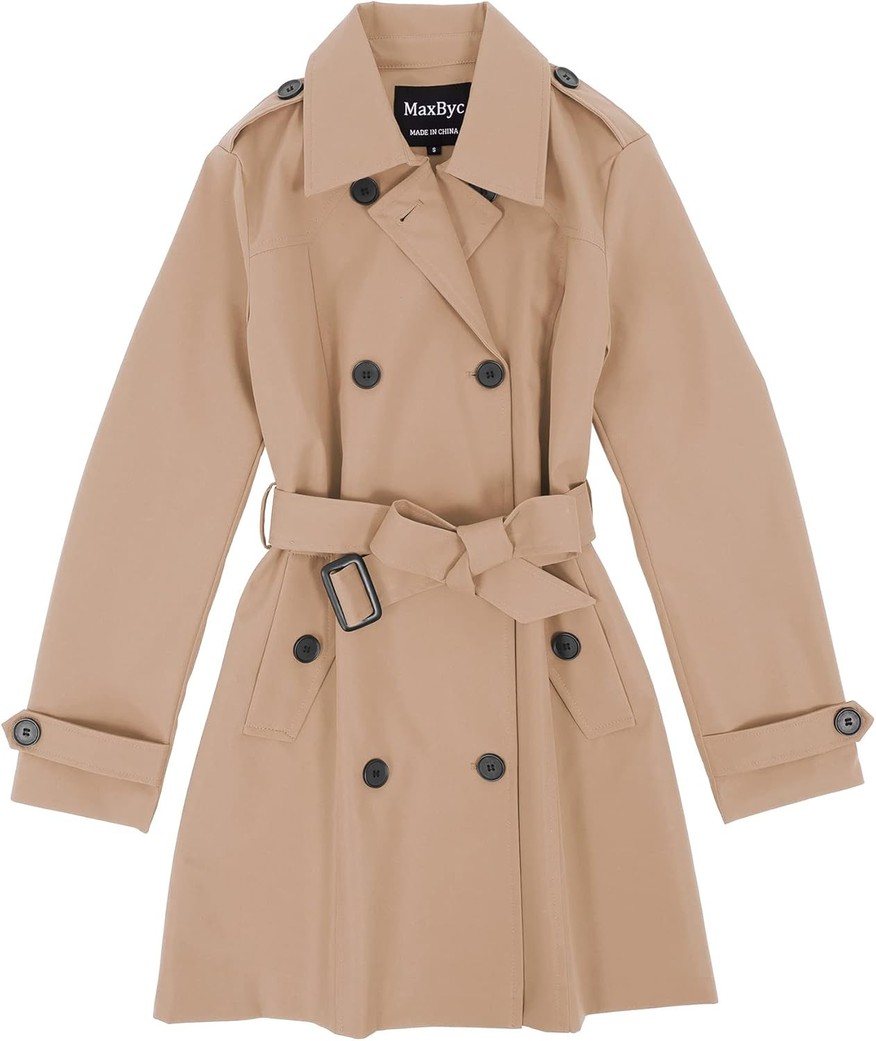 Maxbyc Womens Trench Coat Windproof and Waterproof Double-Breasted Classic Mid Length Dress Coat ... | Amazon (US)