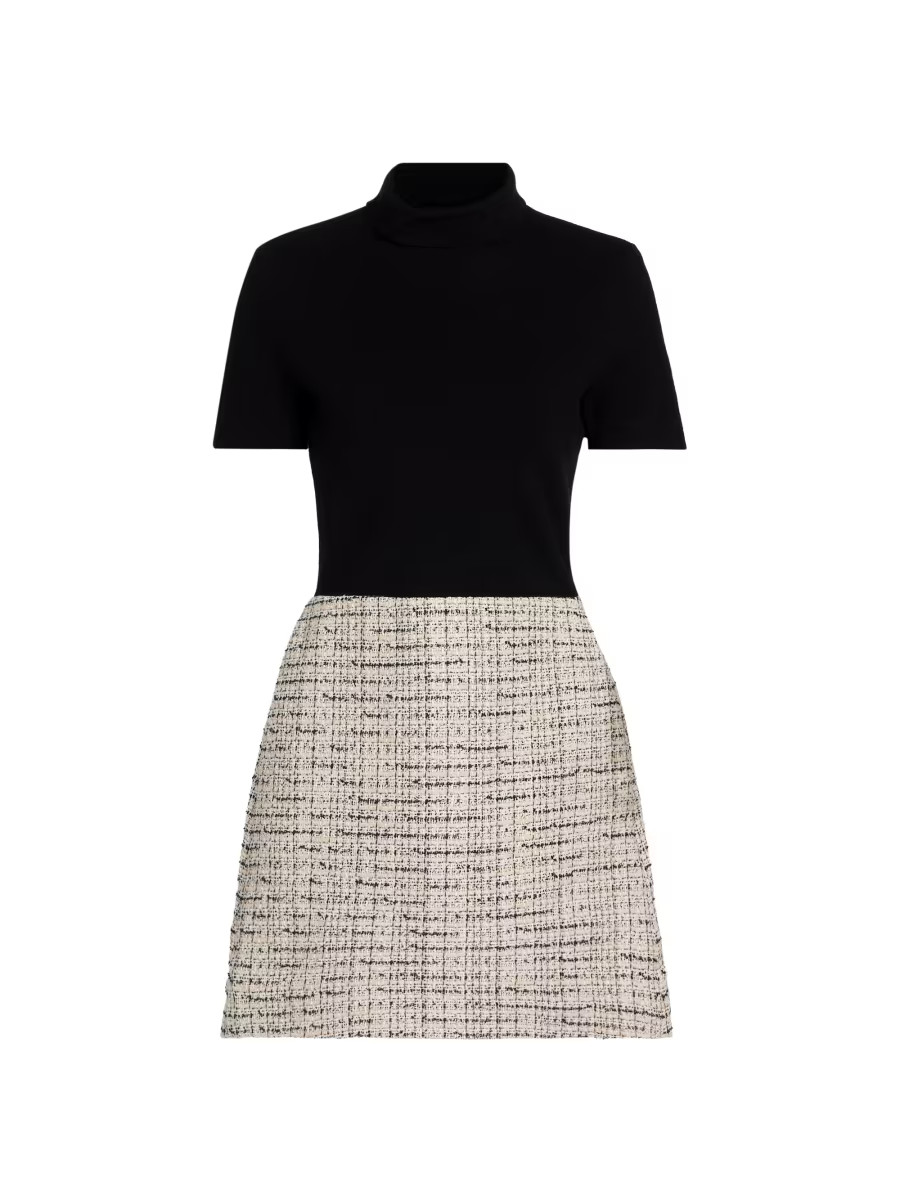 Theory Mixed-Media Turtleneck Minidress | Saks Fifth Avenue | Saks Fifth Avenue